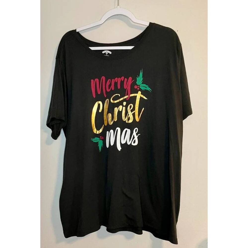 Holiday Time women’s 3X Merry Christmas T-shirt Festive Look